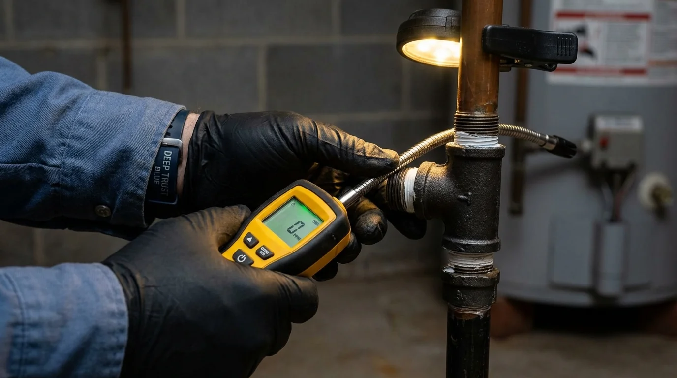 Gas leak detection with electronic sniffer by Johns Plumbing LLC in Bloomfield